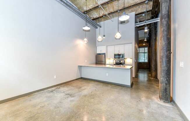 Wood Floor Living Room at The Tennessee Brewery, Memphis, TN, 38103