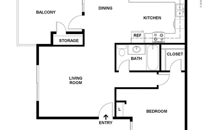 1 bed, 1 bath, 655 sqft, $1,241