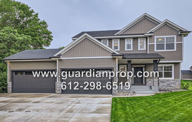 Executive Andover House Available Now, Open Floor Plan, Lower Family Room, 4 Car Garage, Fenced Yard!