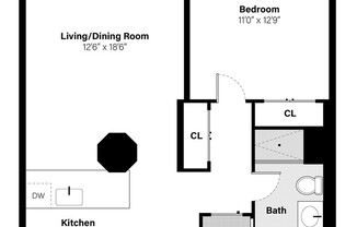 1 bed, 1 bath, 710 sqft, $5,500, Unit 2P