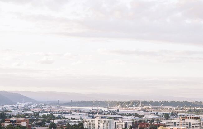 a view of the city from above