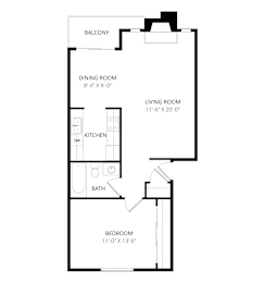 1 bed, 1 bath, 695 sqft, $1,765