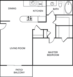 1 bed, 1 bath, 747 sqft, $924