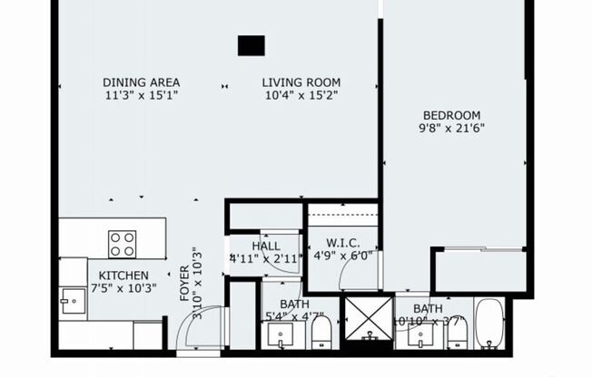 1 bed, 2 baths, 893 sqft, $4,999, Unit 1905