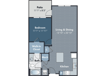 1 bed, 1 bath, 716 sqft, $1,448