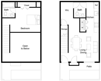 1 bed, 1.5 baths, 890 sqft, $1,445