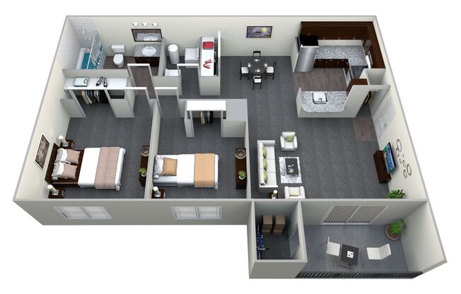 2 beds, 1 bath, 880 sqft, $1,661, Unit 27-2D