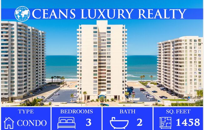 Oceanfront 3 Bedroom Furnished Condo