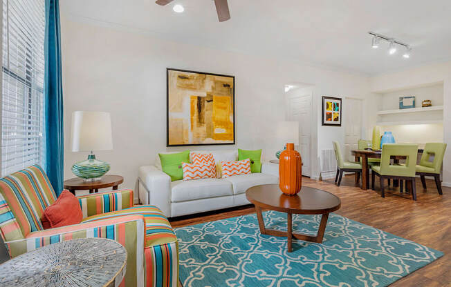 Spacious Living Area at Mansfield on the Green, Texas
