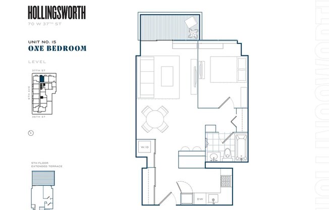 1 bed, 1 bath, $5,300, Unit 1115