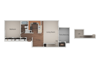 1 bed, 1 bath, 802 sqft, $2,604