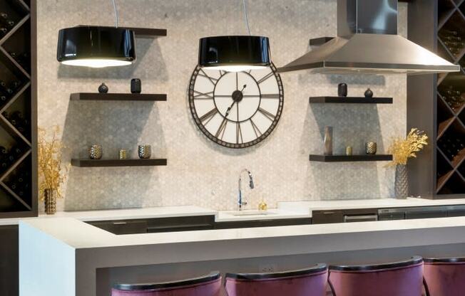 Kitchen with Breakfast Bar at Custom House, St. Paul, MN
