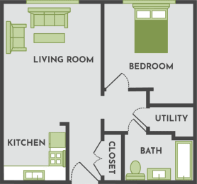 1 bed, 1 bath, 552 sqft, $850