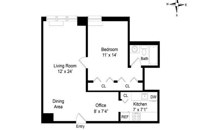1 bed, 1 bath, 700 sqft, $6,000, Unit 8J