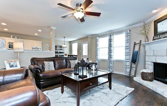 Beautiful 5 bdrm, 3 bath has wood flooring, oversize kitchen with stainless steel appliances with 3 living areas.