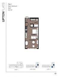 Studio, 1 bath, 503 sqft, $1,695