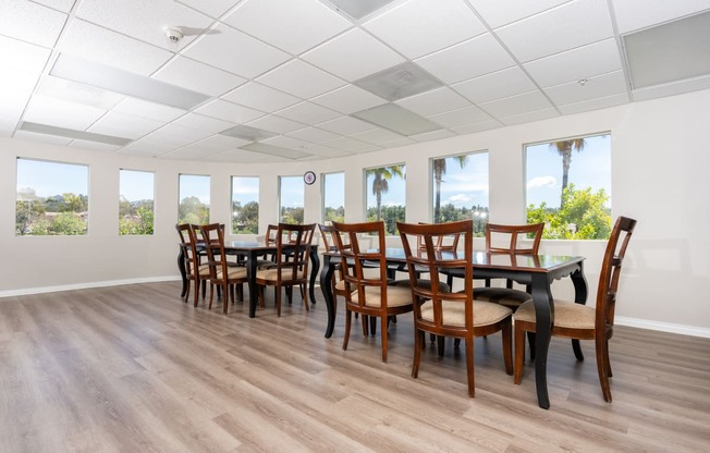 community clubhouse with table and chairs