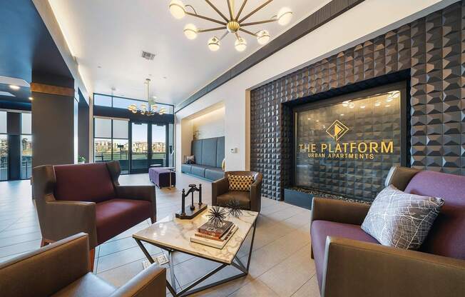 Resident seating area at The Platform Urban Apartments