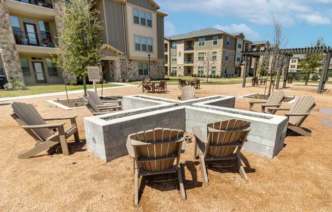 our apartments offer a clubhouse with a fire pit