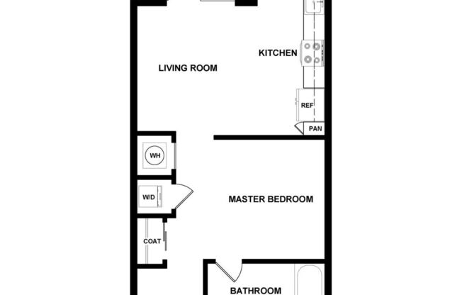 Studio, 1 bath, 546 sqft, $1,206