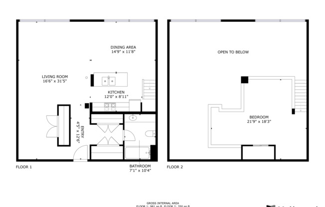 1 bed, 1 bath, 881 sqft, $1,441, Unit 3301-206