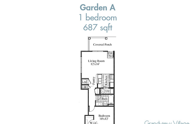 1 bed, 1 bath, 687 sqft, $1,425, Unit 1407.5CH