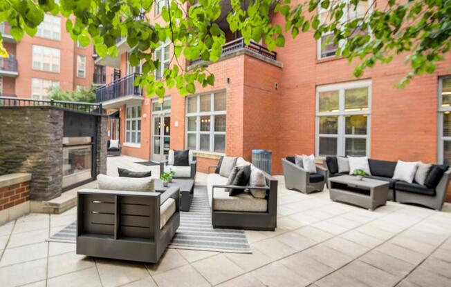 Outdoor Lounge with Fireplace