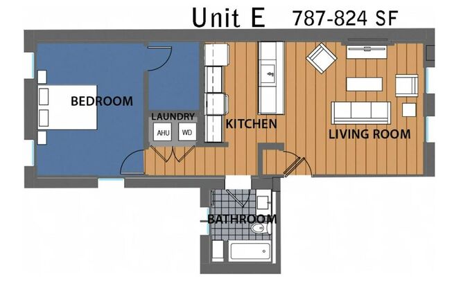 1 bed, 1 bath, 824 sqft, $1,625, Unit 1305- #406