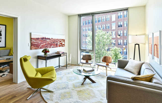 Living Room with Floor-to-Ceiling Windows