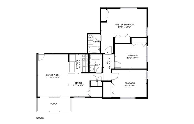 3 beds, 2 baths, 1,049 sqft, $1,755