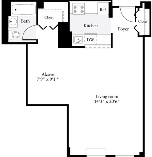 Studio, 1 bath, 609 sqft, $2,996, Unit 0332