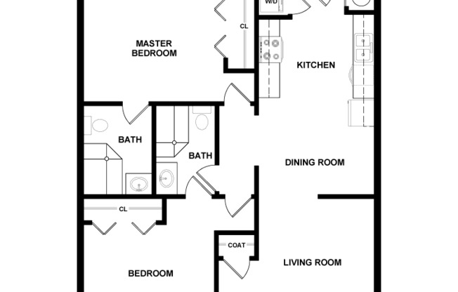 2 beds, 2 baths, 850 sqft, $1,514