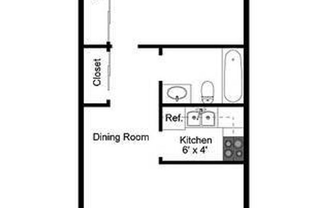 1 bed, 1 bath, 525 sqft, $1,250, Unit 24