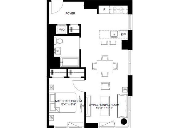 1 bed, 1 bath, $4,200, Unit 2814