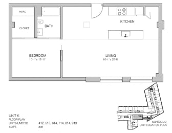 1 bed, 1 bath, 836 sqft, $1,275