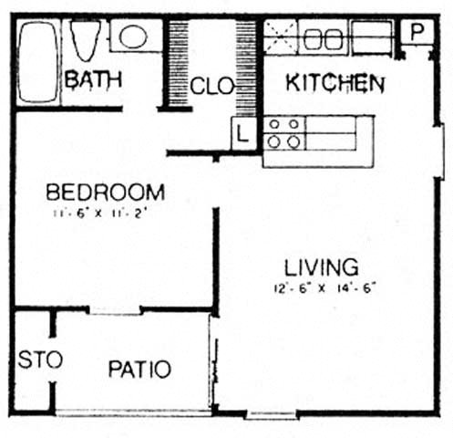1 bed, 1 bath, 508 sqft, $750