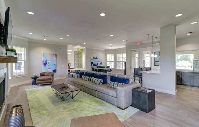 Cypress Grand clubhouse, lounge with kitchen and business center