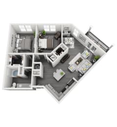 2 beds, 1 bath, 1,023 sqft, $1,742