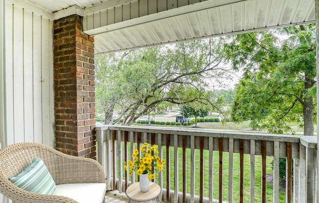 Outside wood balcony