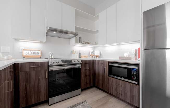 Well Equipped Kitchen at TREO Apartments, Ohio