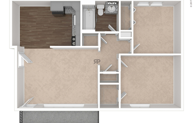 2 beds, 1 bath, 875 sqft, $1,030
