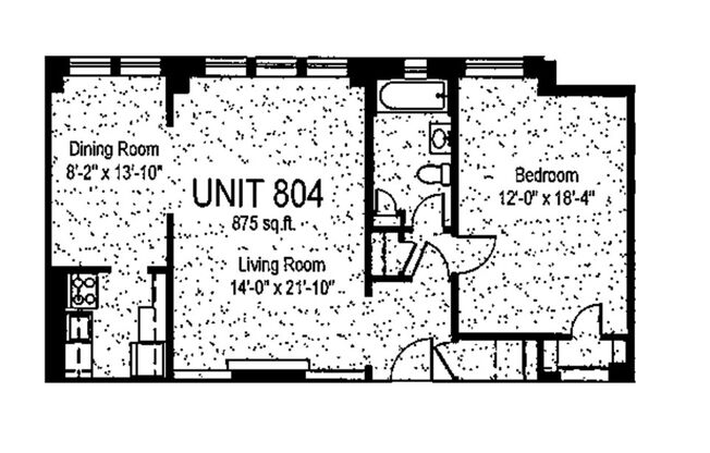 1 bed, 1 bath, 760 sqft, $1,400