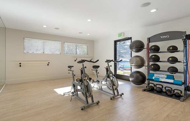 fitness center with bikes