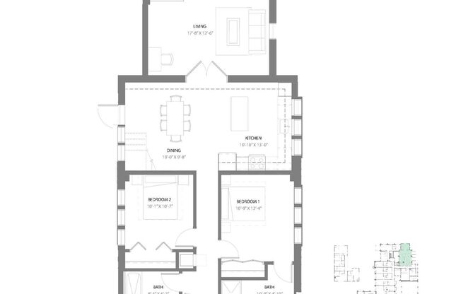 2 beds, 2 baths, 1,231 sqft, $2,750, Unit 3225-101A