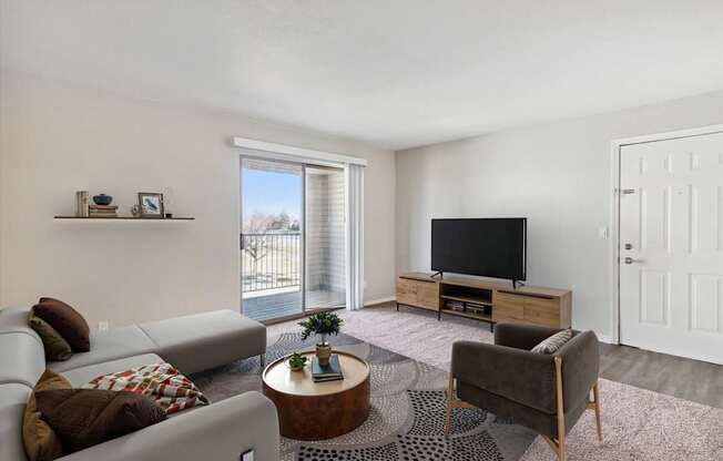 Spacious Living Area with Carpet