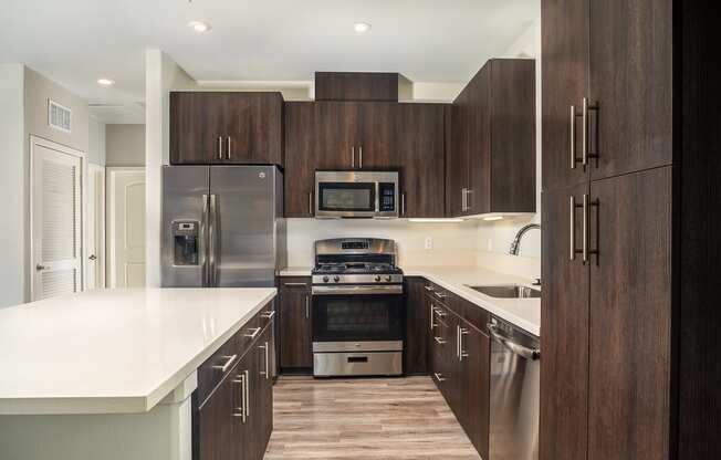 Kitchen with Island at Lakeview 88, California, 91977