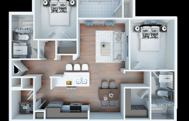 2 beds, 2 baths, 1,044 sqft, $1,357