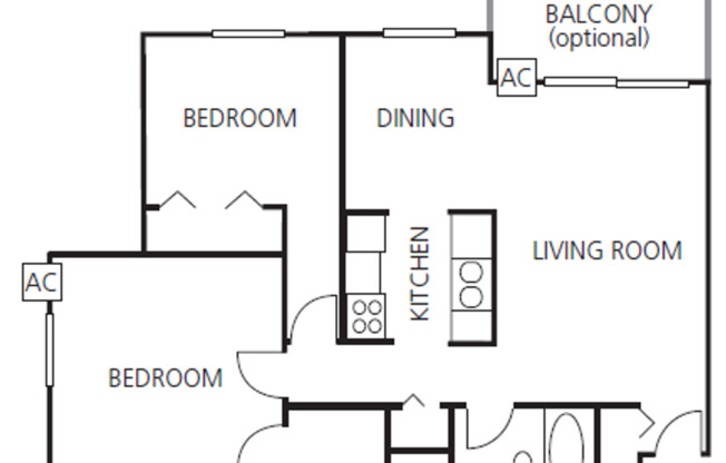 2 beds, 1 bath, 972 sqft, $1,315, Unit 95-105