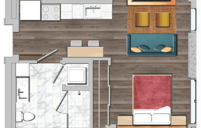 Studio, 1 bath, 462 sqft, $1,935, Unit PH49