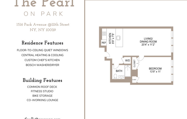 1 bed, 1 bath, $3,779, Unit 8A
